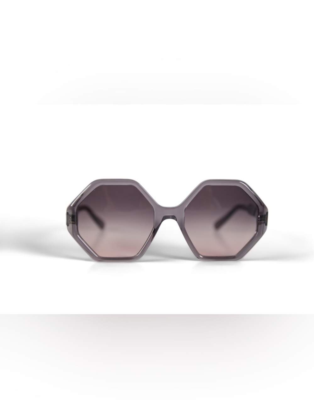 Salvatore Ferragamo Grey Hexagon Frames Gray Gradient Lenses Italian Designer - Picture 3 of 10